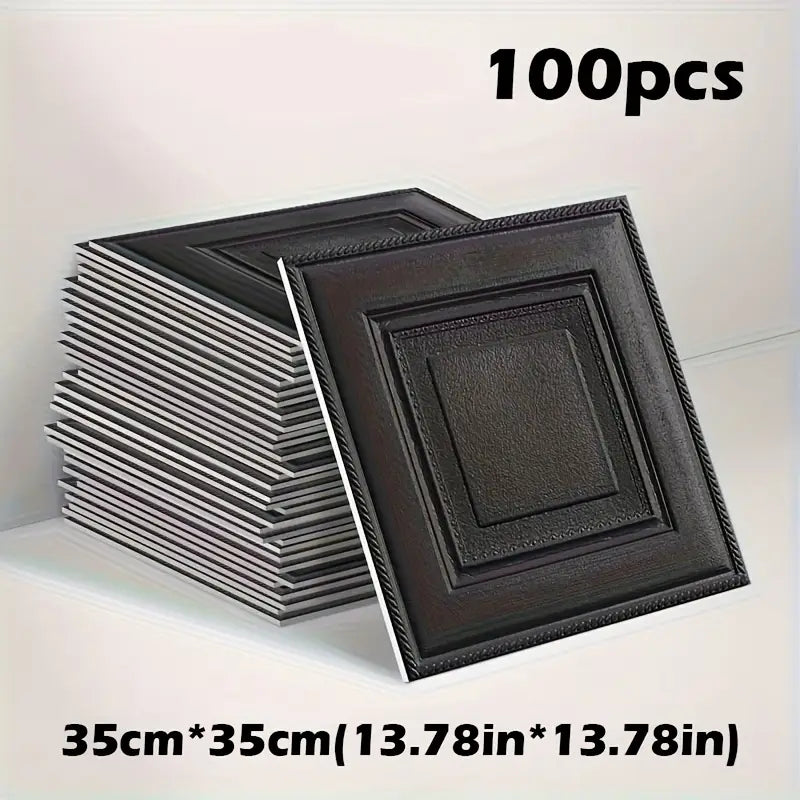Panel 3d Negro  35x35cm 20 piezas