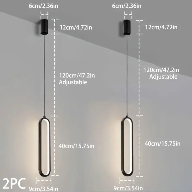Set 2 Lámparas Colgantes LED de Hierro - Luz Cálida/Blanca para Restaurante