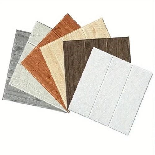 Paneles 3D Autoadhesivos Grano Madera 35 x 35 cm 20pcs - Impermeables para Pared
