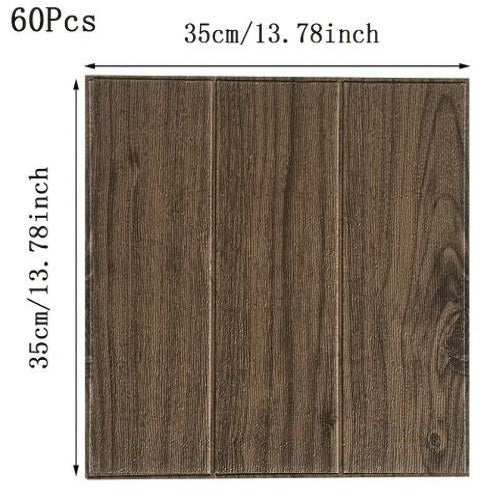 Paneles 3D Autoadhesivos Grano Madera 35 x 35 cm 20pcs - Impermeables para Pared