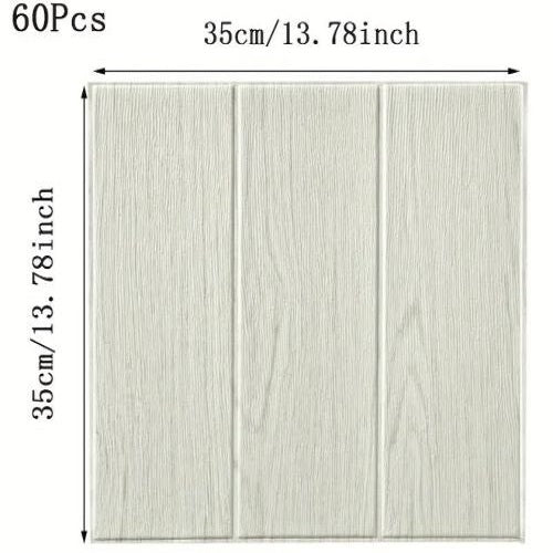 Paneles 3D Autoadhesivos Grano Madera 35 x 35 cm 20pcs - Impermeables para Pared