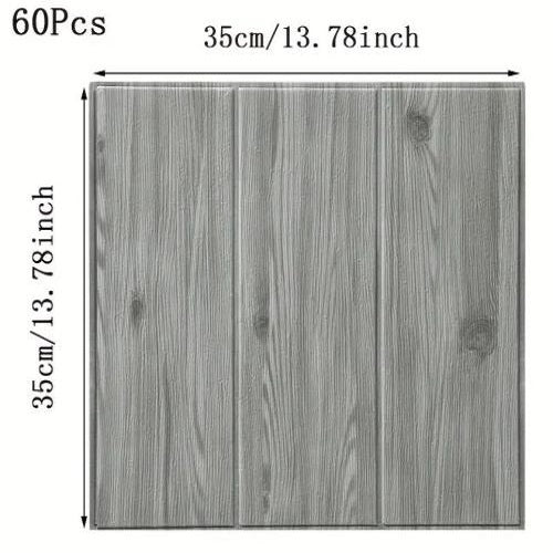 Paneles 3D Autoadhesivos Grano Madera 35 x 35 cm 20pcs - Impermeables para Pared