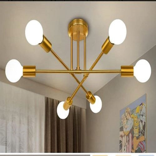 Lámpara de Techo Negra Dorada - Diseño Moderno de Lujo | Iluminación Elegante