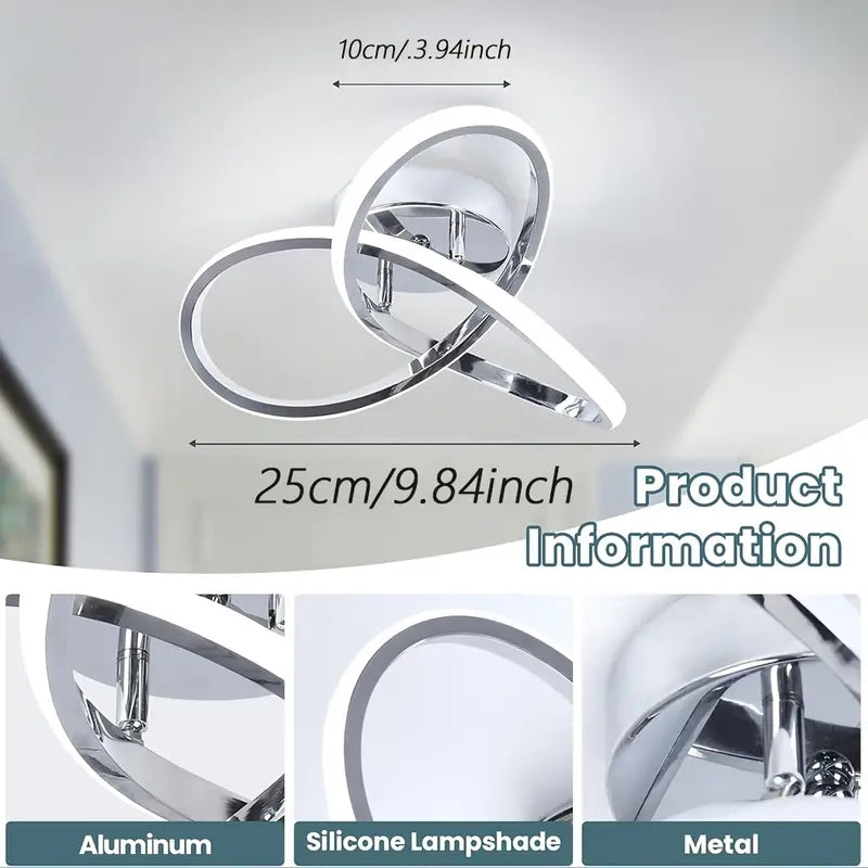 Lámpara Techo LED Espiral Moderna - 3 Colores Ajustables Aluminio