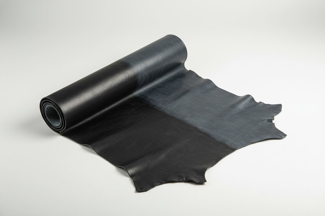 rollo de cuero color neggro gris 